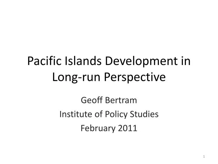 pacific islands development in long run perspective