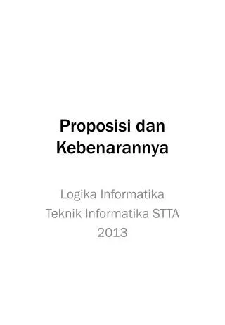 proposisi dan kebenarannya