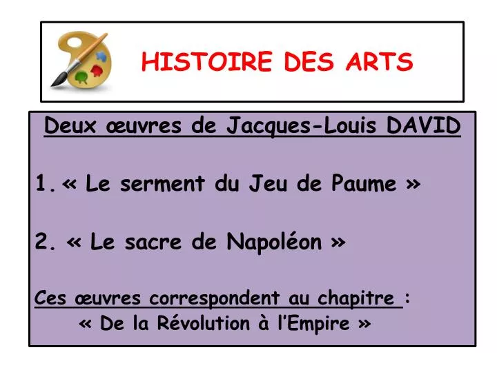 histoire des arts