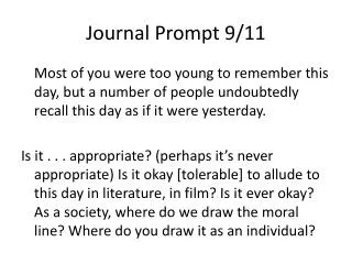 Journal Prompt 9/11