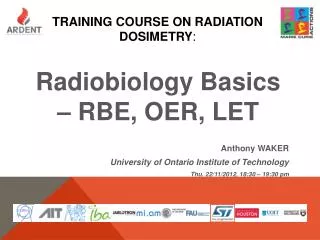 TRAINING COURSE on radiation dosimetry :