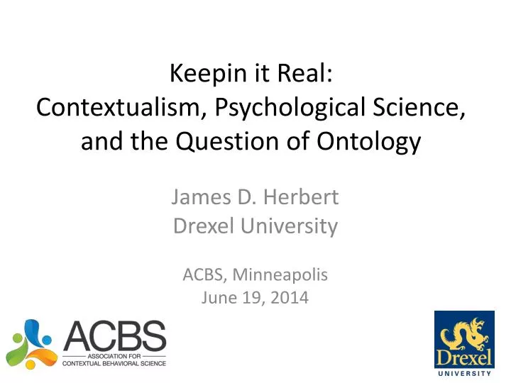 keepin it real contextualism psychological science and the question of ontology