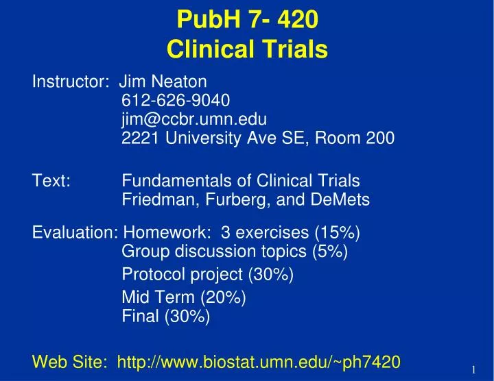 pubh 7 420 clinical trials