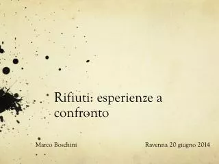 rifiuti esperienze a confronto