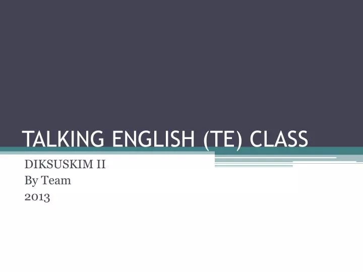 talking english te class