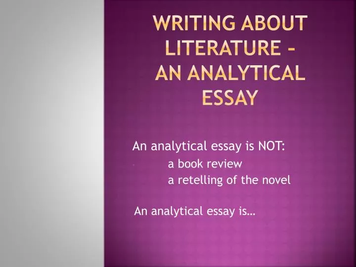 writing about literature an analytical essay