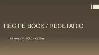 RECIPE BOOK / RECETARIO