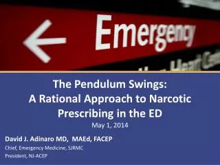 The Pendulum Swings: A Rational Approach to Narcotic Prescribing in the ED