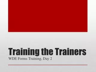 training the trainers