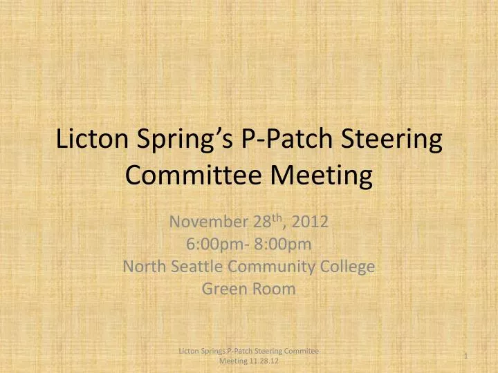 licton spring s p patch steering committee meeting