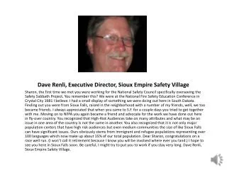 Dave Renli, Executive Director, Sioux Empire Safety Village