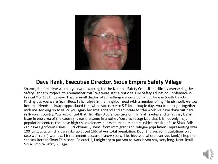 dave renli executive director sioux empire safety village