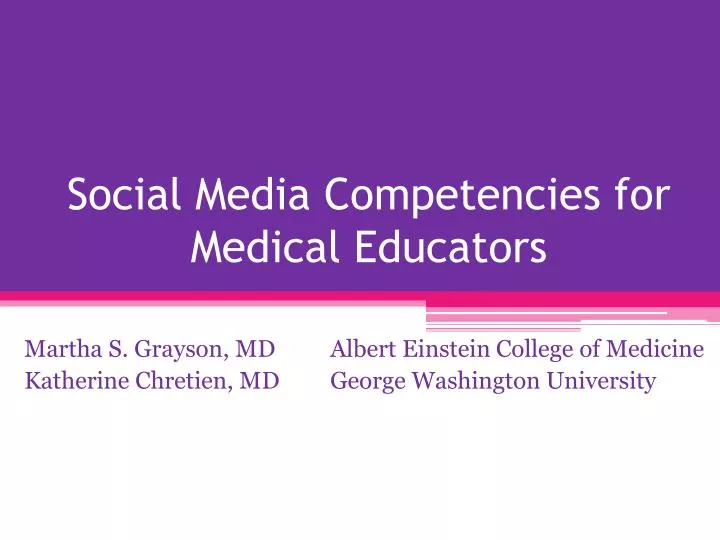 social media competencies for medical educators