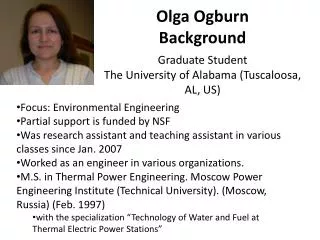Olga Ogburn Background