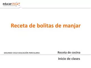 SEGUNDO CICLO EDUCACIÓN PARVULARIA Receta de cocina