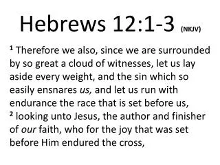Hebrews 12:1- 3 (NKJV)