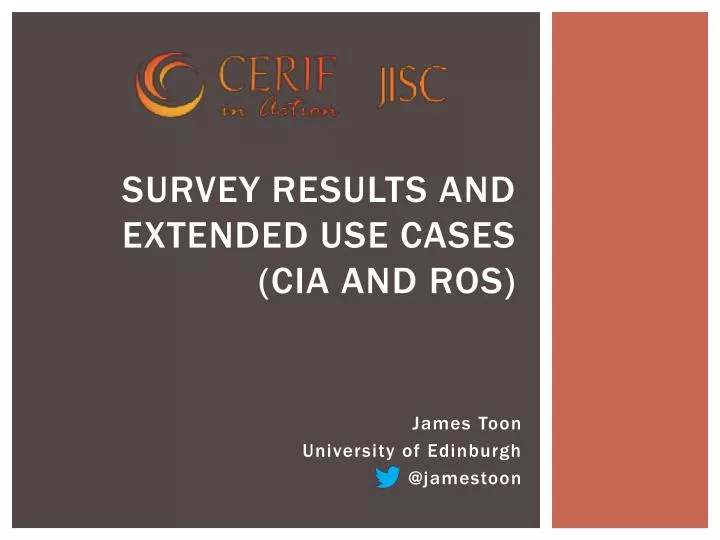 survey results and extended use cases cia and ros