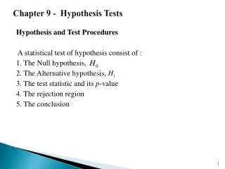 Chapter 9 - Hypothesis Tests