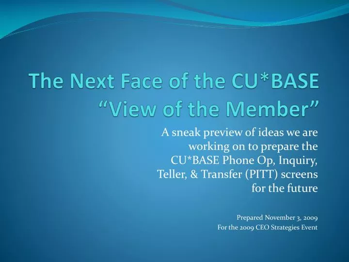 the next face of the cu base view of the member