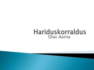 hariduskorraldus