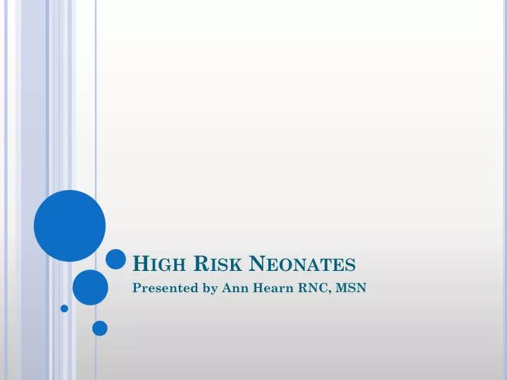 high risk neonates