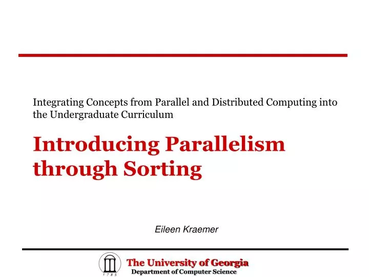 introducing parallelism through sorting