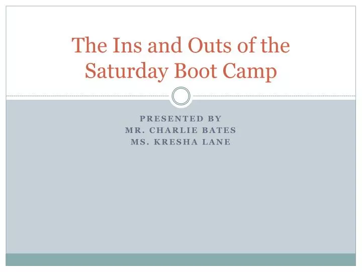 the ins and outs of the saturday boot camp