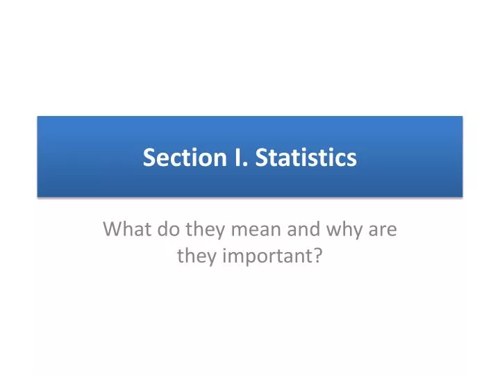 section i statistics