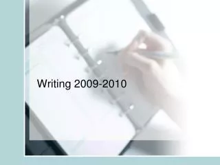 Writing 2009-2010