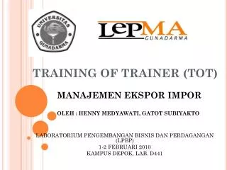 training of trainer tot