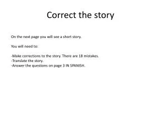 correct the story