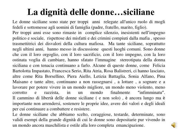 la dignit delle donne siciliane