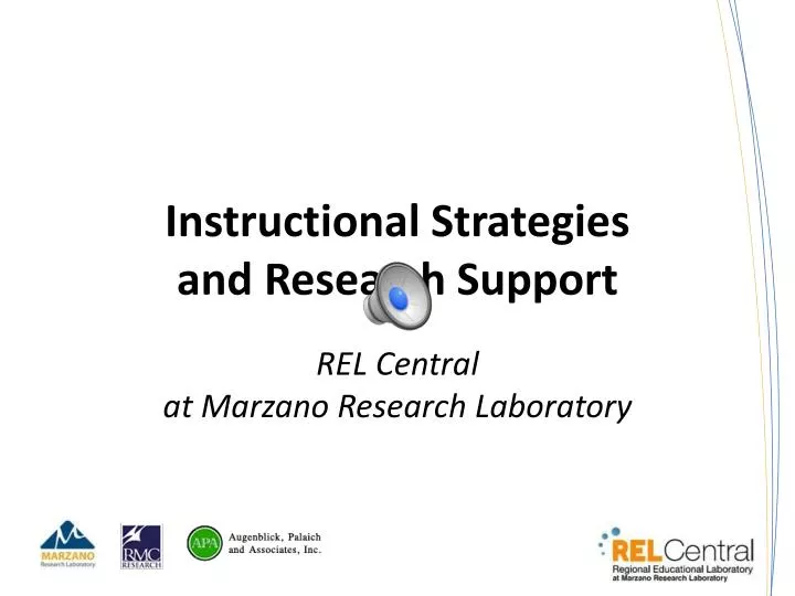 instructional strategies and research support