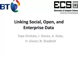 Linking Social, Open, and Enterprise Data