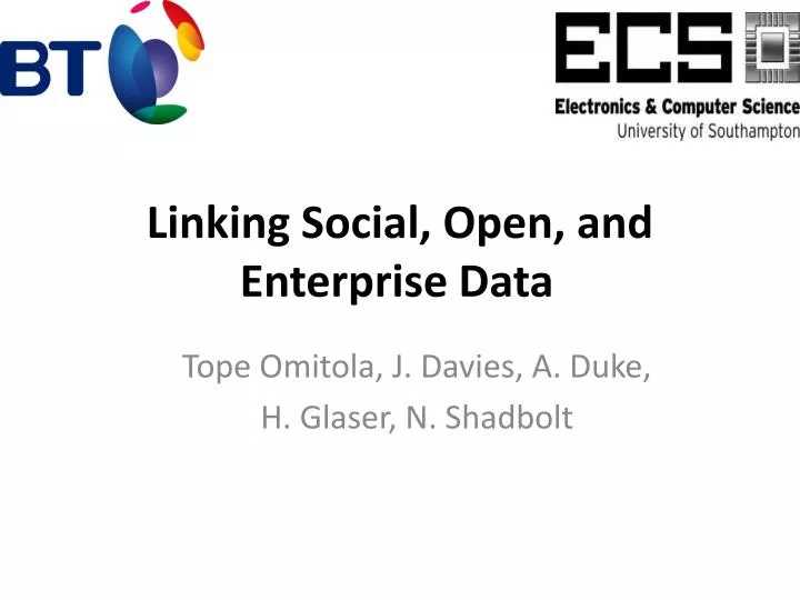 linking social open and enterprise data