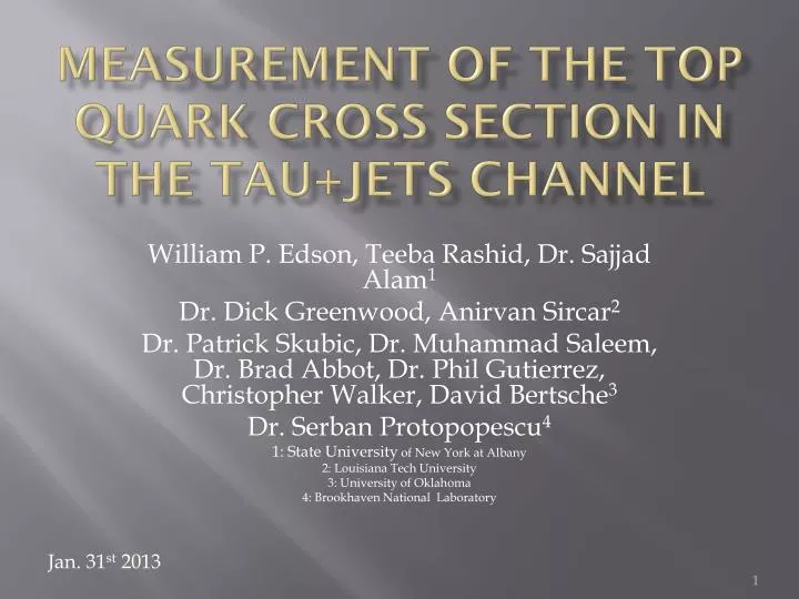 measurement of the top quark cross section in the tau jets channel