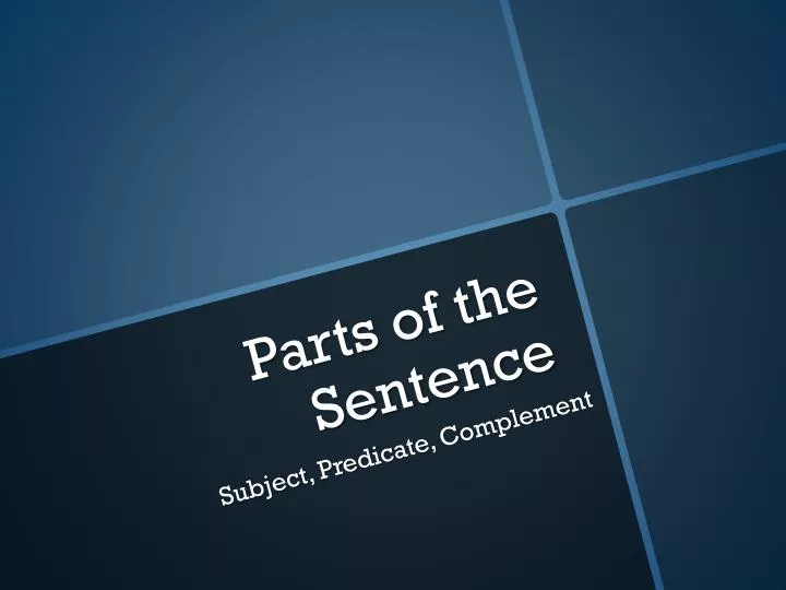 parts of the sentence