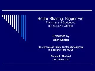 Better Sharing: Bigger Pie Planning and Budgeting for Inclusive Growth