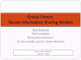 Group-Centric Secure Information Sharing Models