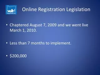 Online Registration Legislation