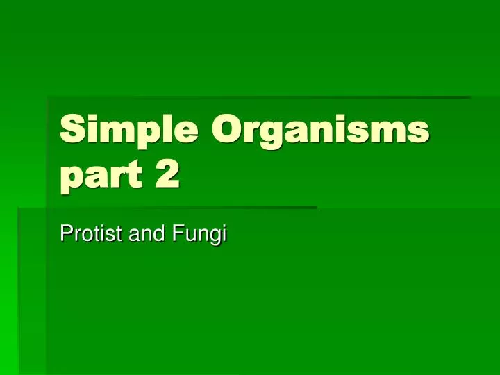 simple organisms part 2