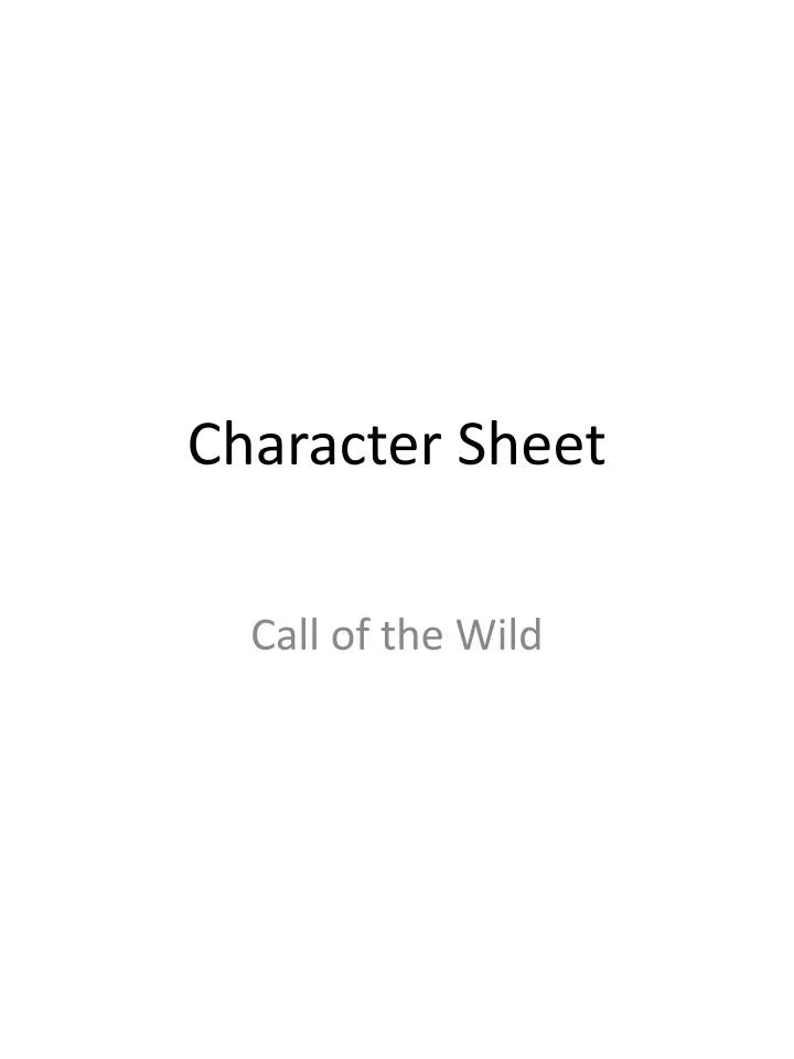 character sheet