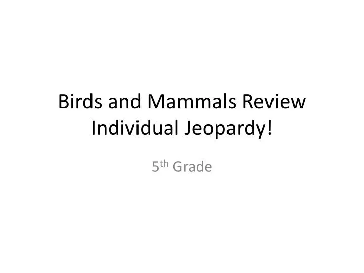 birds and mammals review individual jeopardy