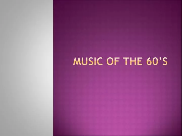 music of the 60 s