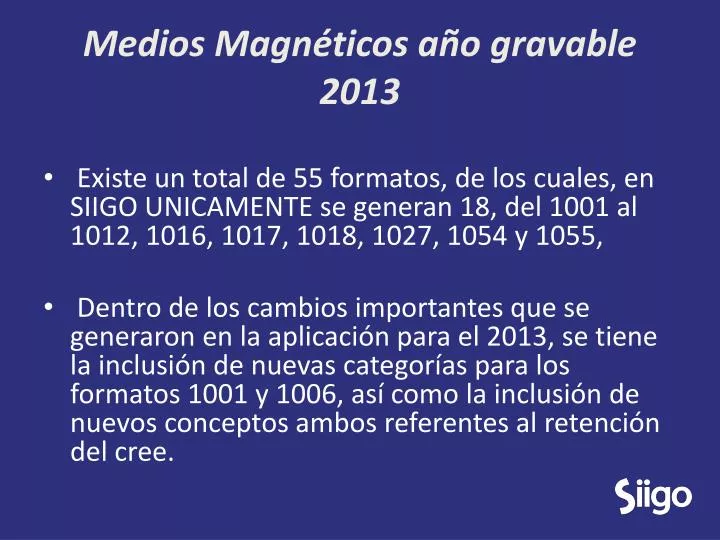 medios magn ticos a o gravable 2013