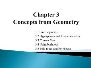 Chapter 3 Concepts from Geometry