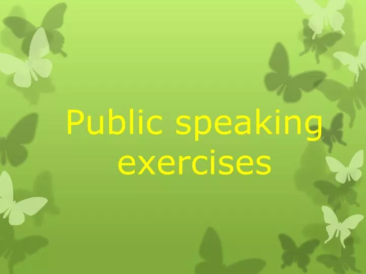 public speaking exercises