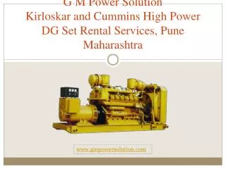 Kirloskar and Cummins High Power DG Set Rental Services