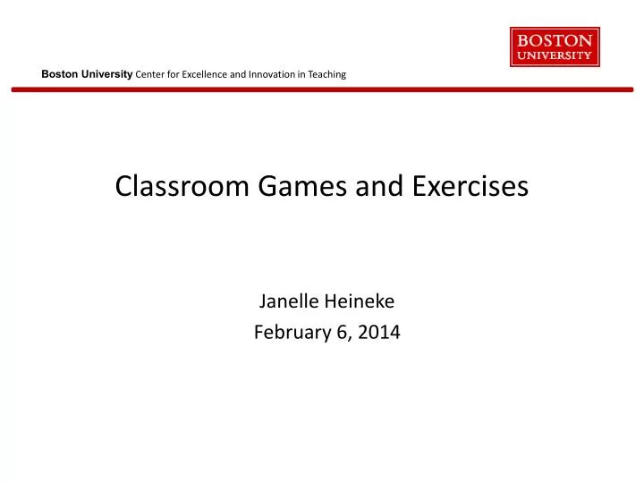 classroom games and exercises