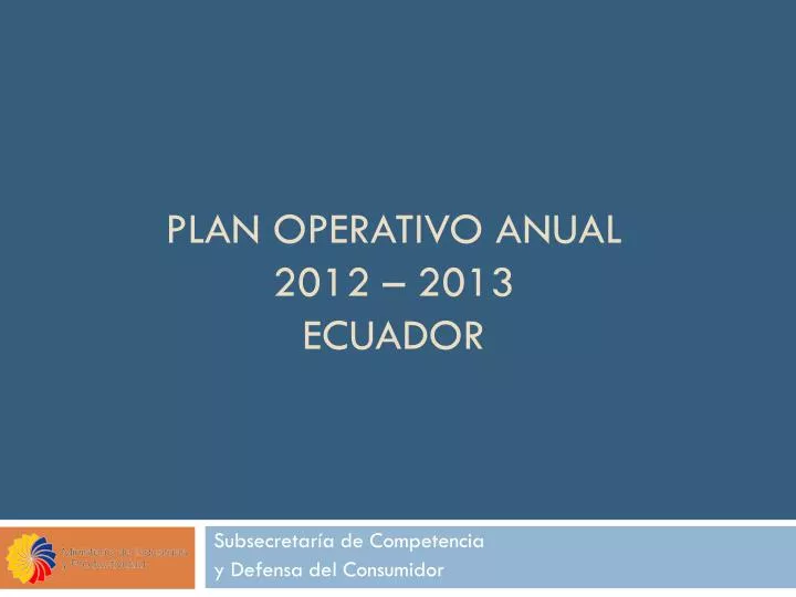 plan operativo anual 2012 2013 ecuador